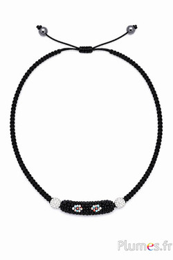 Collana con perle - lunghezza 43 cm - nero